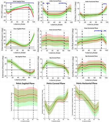 Effects of peak ankle dorsiflexion angle on lower extremity biomechanics and pelvic motion during walking and jogging